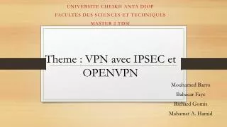 Theme : VPN avec IPSEC et OPENVPN