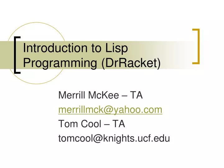 introduction to lisp programming drracket