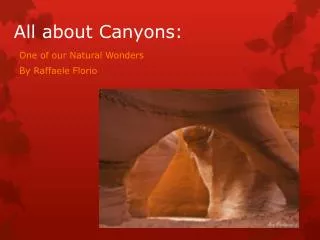 All about Canyons:
