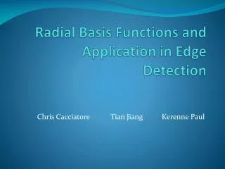 Radial Basis Functions and Application in Edge Detection