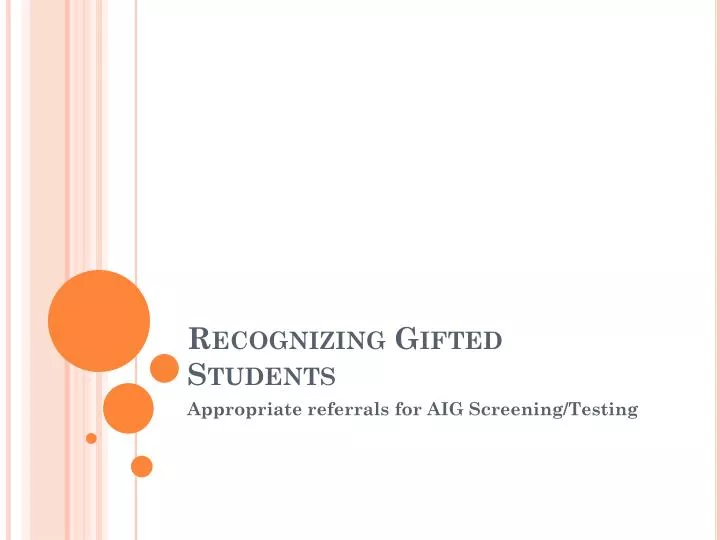 recognizing gifted students