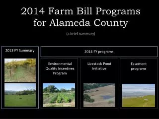 2014 Farm Bill Programs for Alameda County