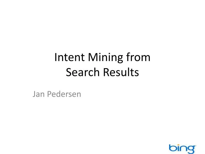intent mining from search results