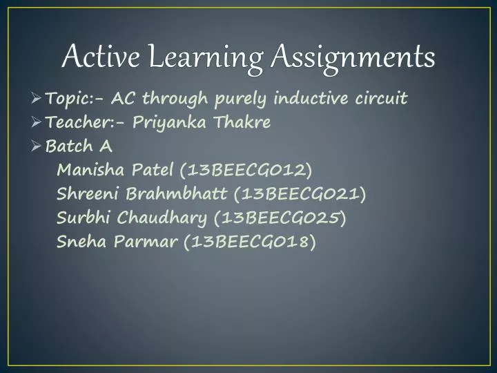 active learning assignments
