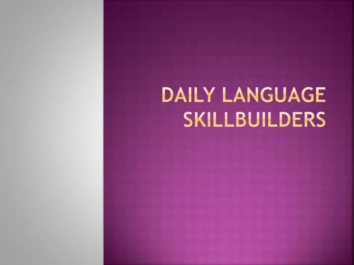 daily language skillbuilders