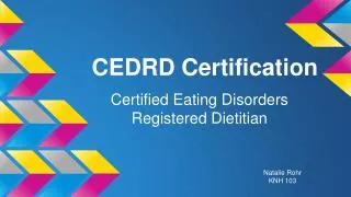 CEDRD Certification