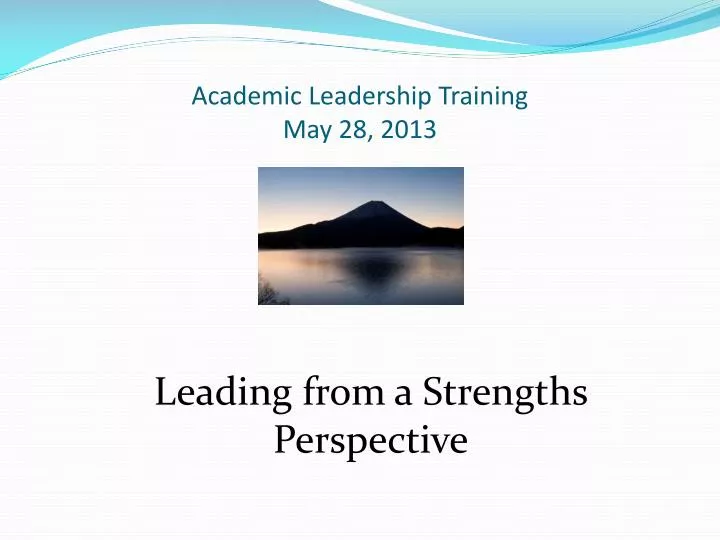academic leadership training may 28 2013