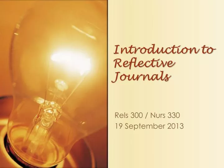 introduction to reflective journals
