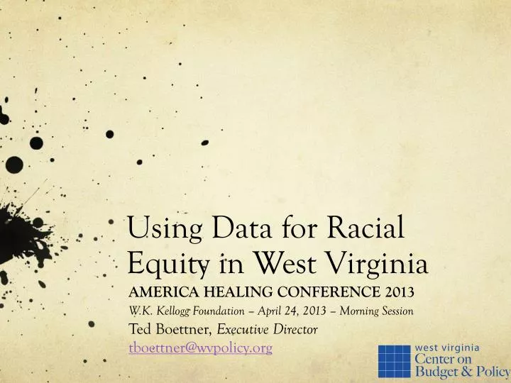 using data for racial equity in west virginia