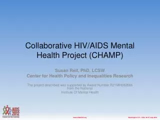 Collaborative HIV/AIDS Mental Health Project (CHAMP)