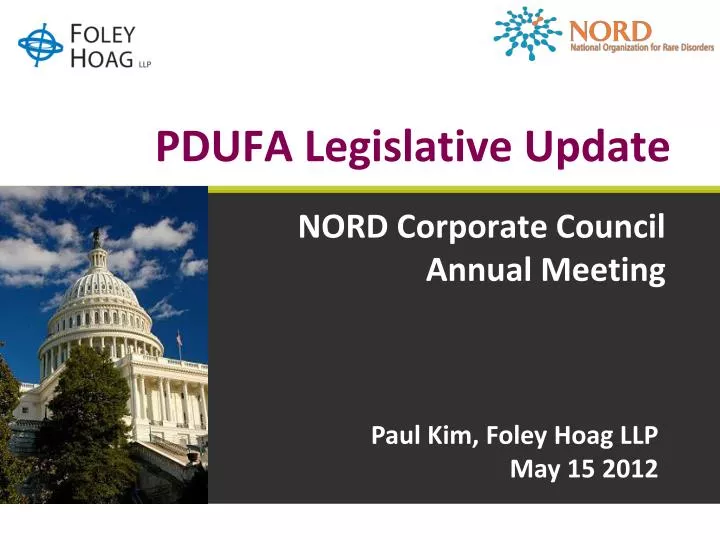 pdufa legislative update