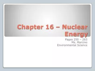 chapter 16 nuclear energy
