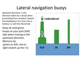 Lateral navigation buoys