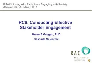 RC6: Conducting Effective Stakeholder Engagement