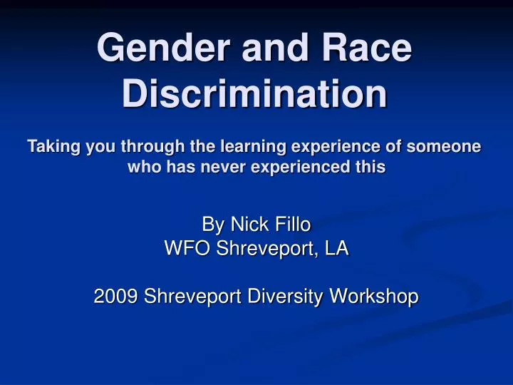 gender and race discrimination