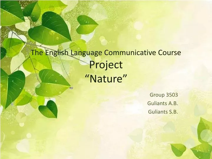 the english language communicative course project nature