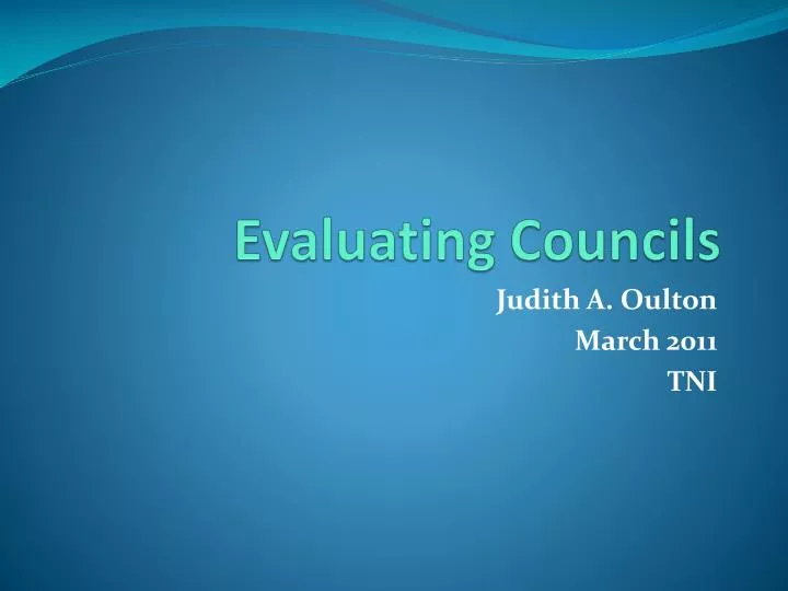 evaluating councils