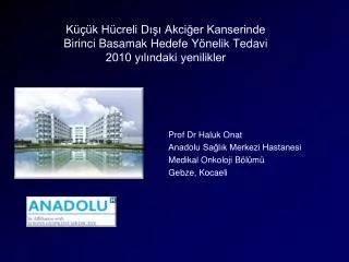 Prof Dr Haluk Onat Anadolu Sağlık Merkezi Hastanesi Medikal Onkoloji Bölümü Gebze, Kocaeli