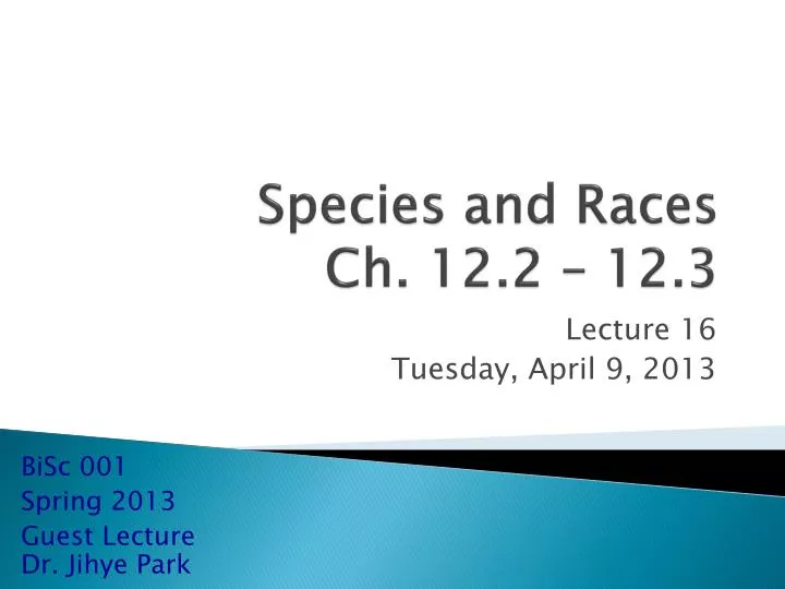 species and races ch 12 2 12 3