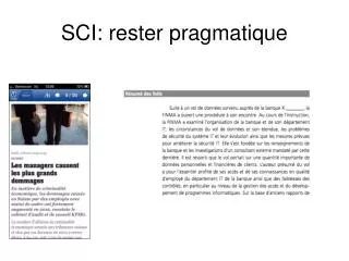 sci rester pragmatique