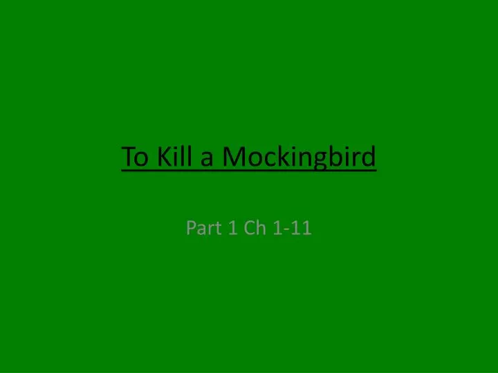 to kill a mockingbird