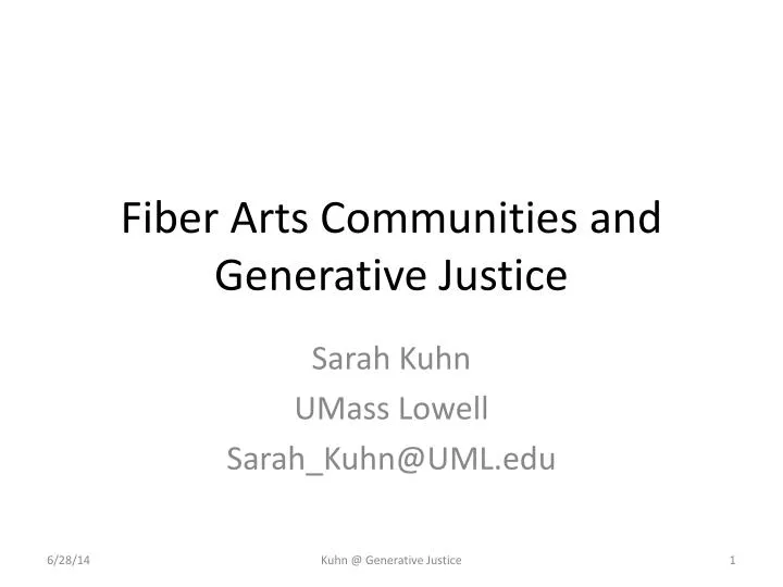 fiber arts communities and generative justice