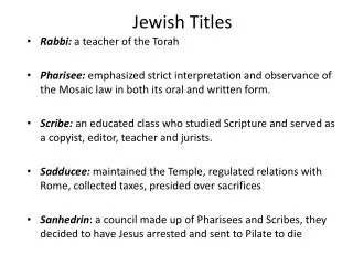 jewish titles