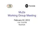 Mu2e Working Group Meeting - slide 1