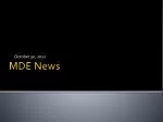 MDE News - slide 1
