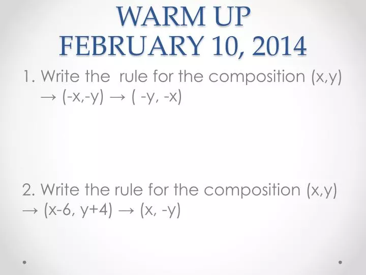 warm up february 10 2014