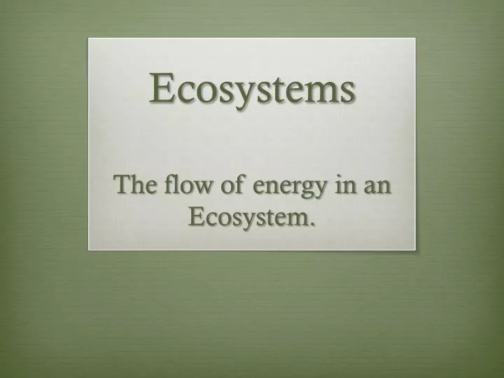 ecosystems