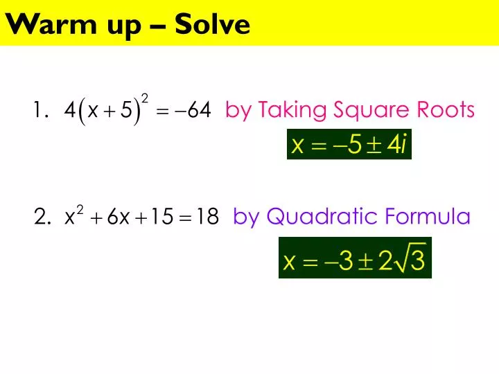 warm up solve