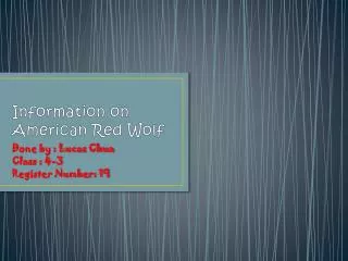 Information on American Red Wolf
