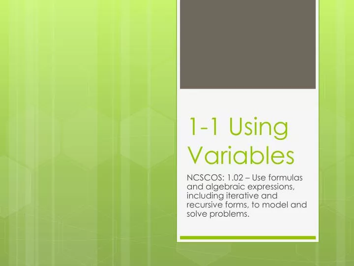 1 1 using variables