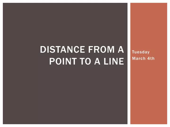 distance from a point to a line