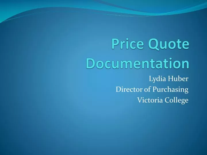 price quote documentation