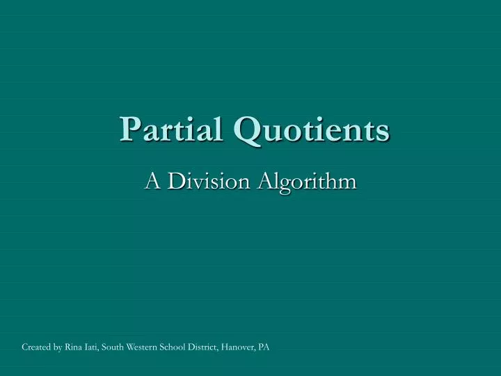 partial quotients