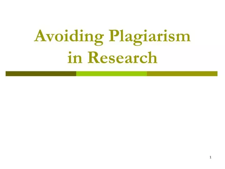 avoiding plagiarism in research