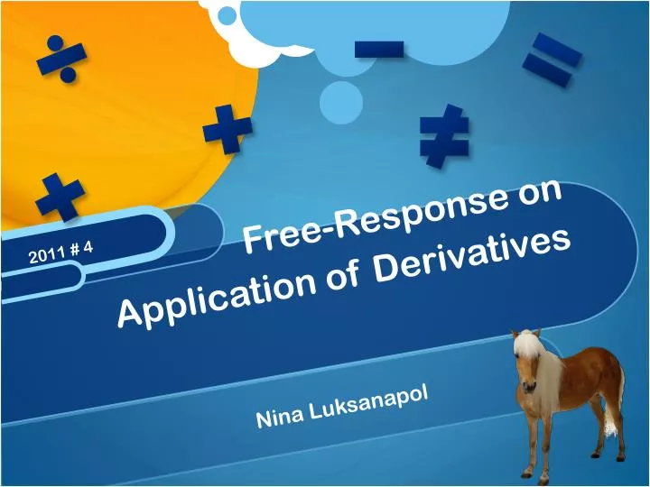 free response on application of derivatives