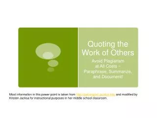Quoting the Work of Others