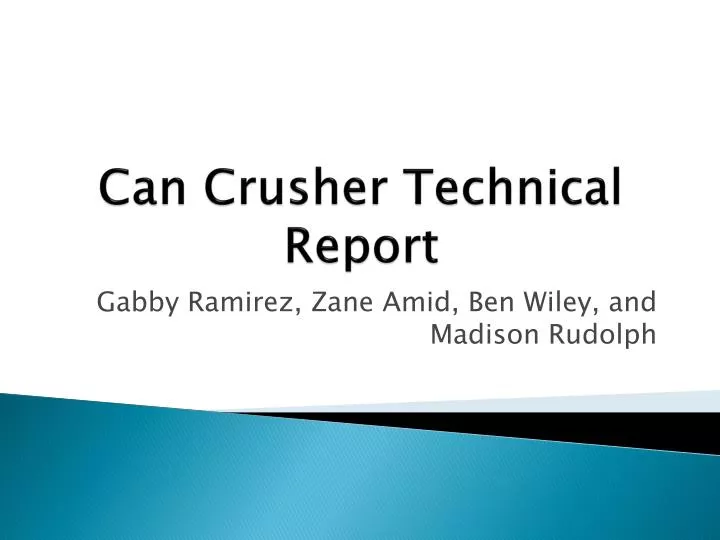 can crusher technical report