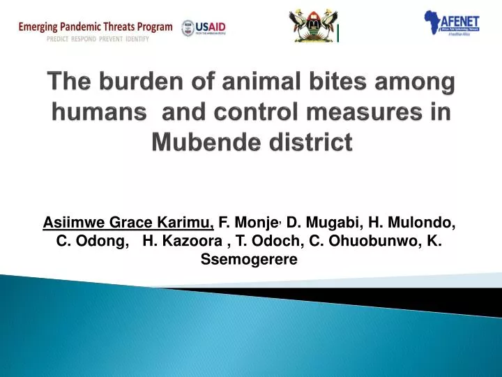 the burden of animal bites among humans and control measures in mubende district