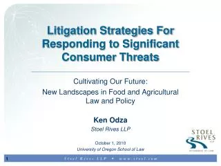 Litigation Strategies For Responding to Significant Consumer Threats