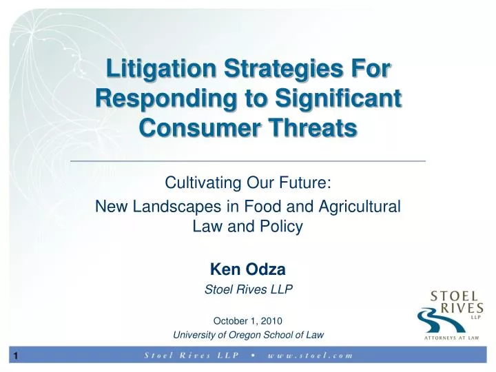 litigation strategies for responding to significant consumer threats