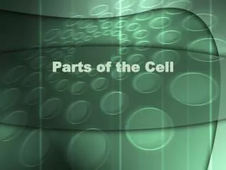 parts of the cell