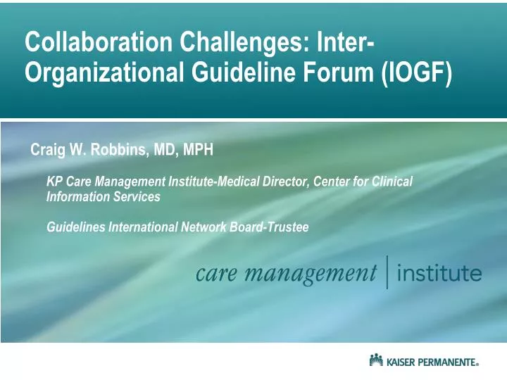 collaboration challenges inter organizational guideline forum iogf