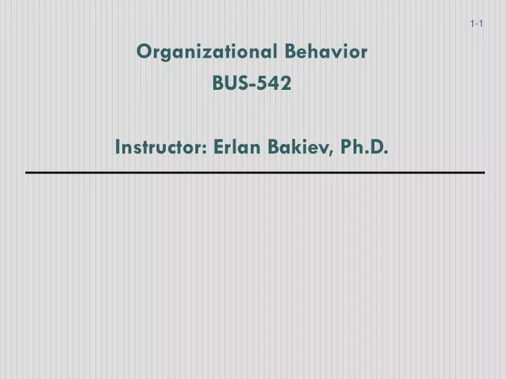 organizational behavior bus 542 instructor erlan bakiev ph d