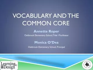 Vocabulary and the Common Core