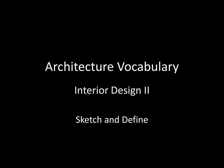 architecture vocabulary
