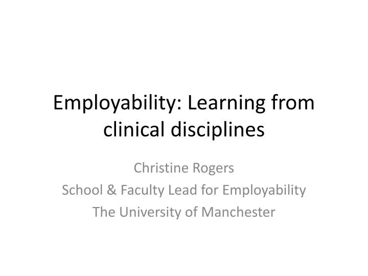 employability learning from clinical disciplines